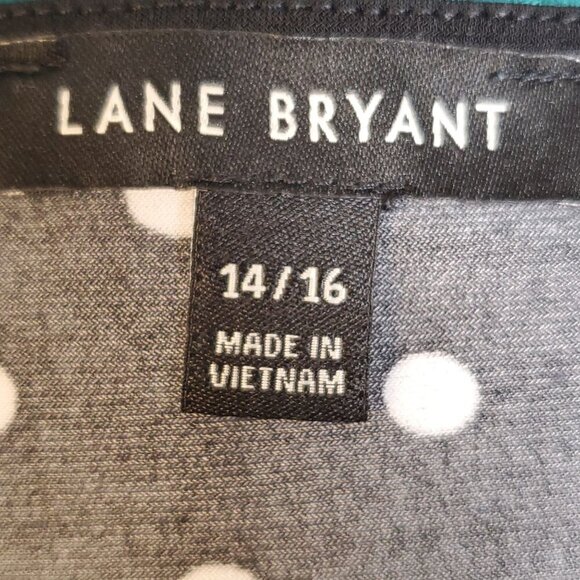 Lane Bryant Womens Top Black White Polka Dot Sleeveless Size 14/16 Plus Casual - Picture 4 of 11